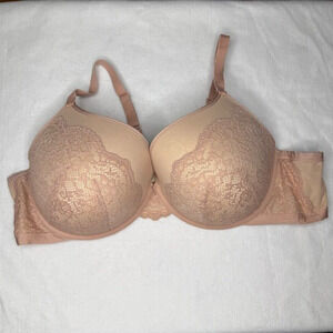 Torrid 50D Blush Lace Push-Up Plunge Bra Romantic Plus Size Lingerie